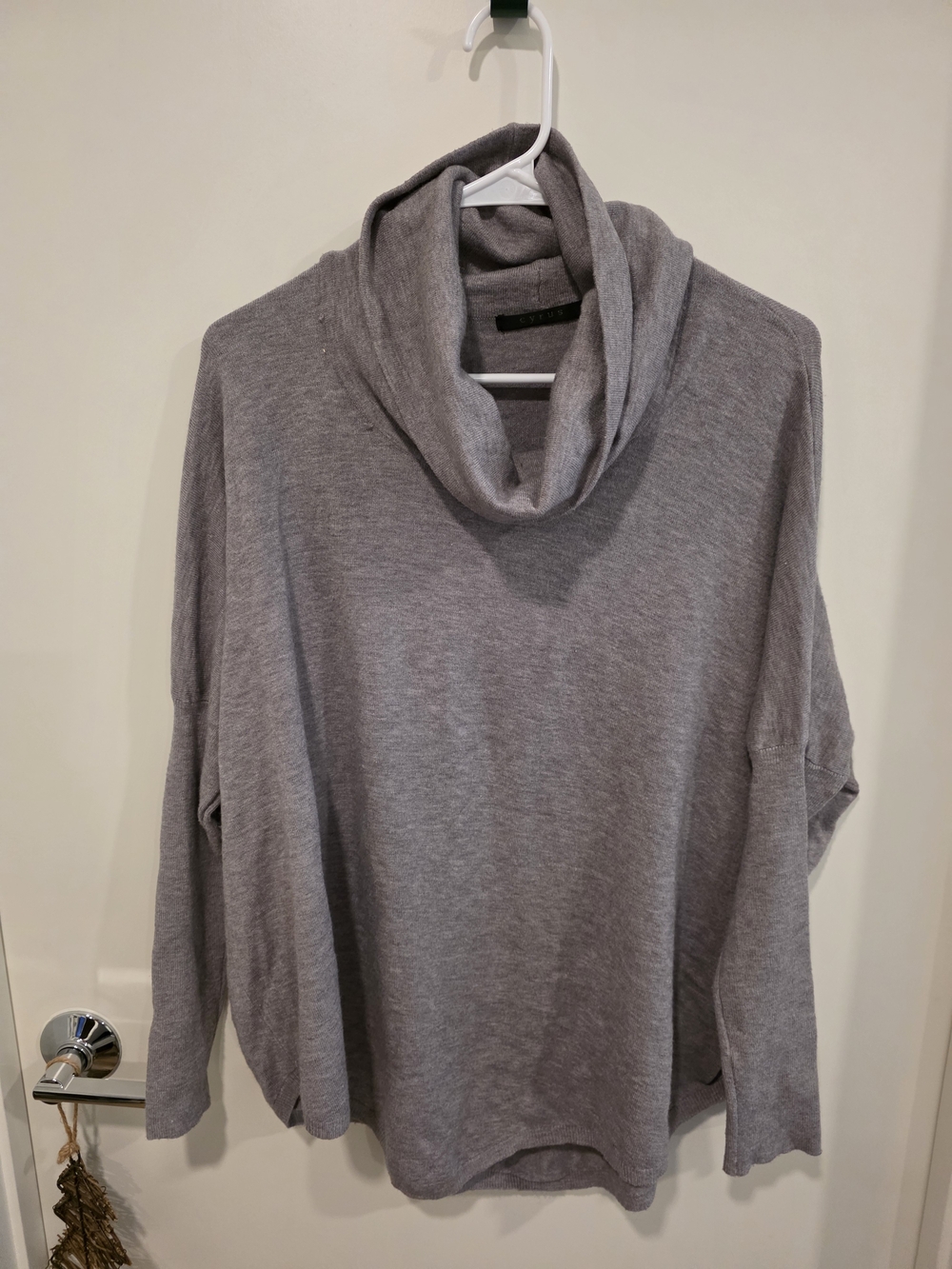 Cyrus Gray Cowl Neck Sweater